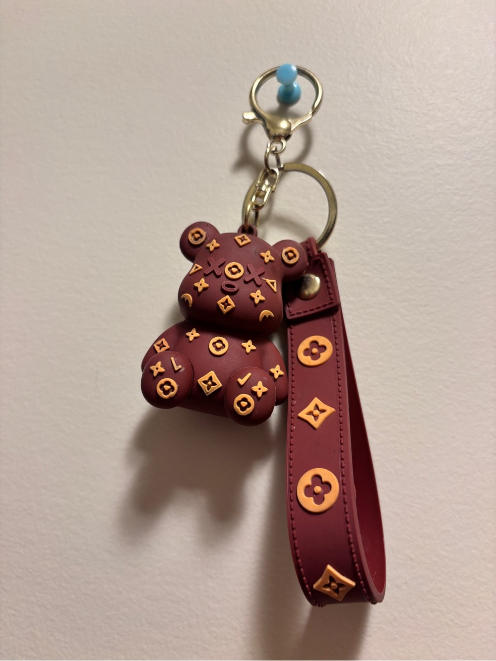 *FREE WITH PURCHASE* Brown & Yellow Bear Keychain with Wristlet